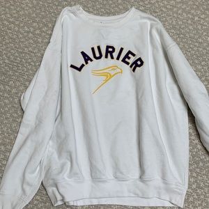 Wilfrid Laurier University White Crewneck Sweatshirt
